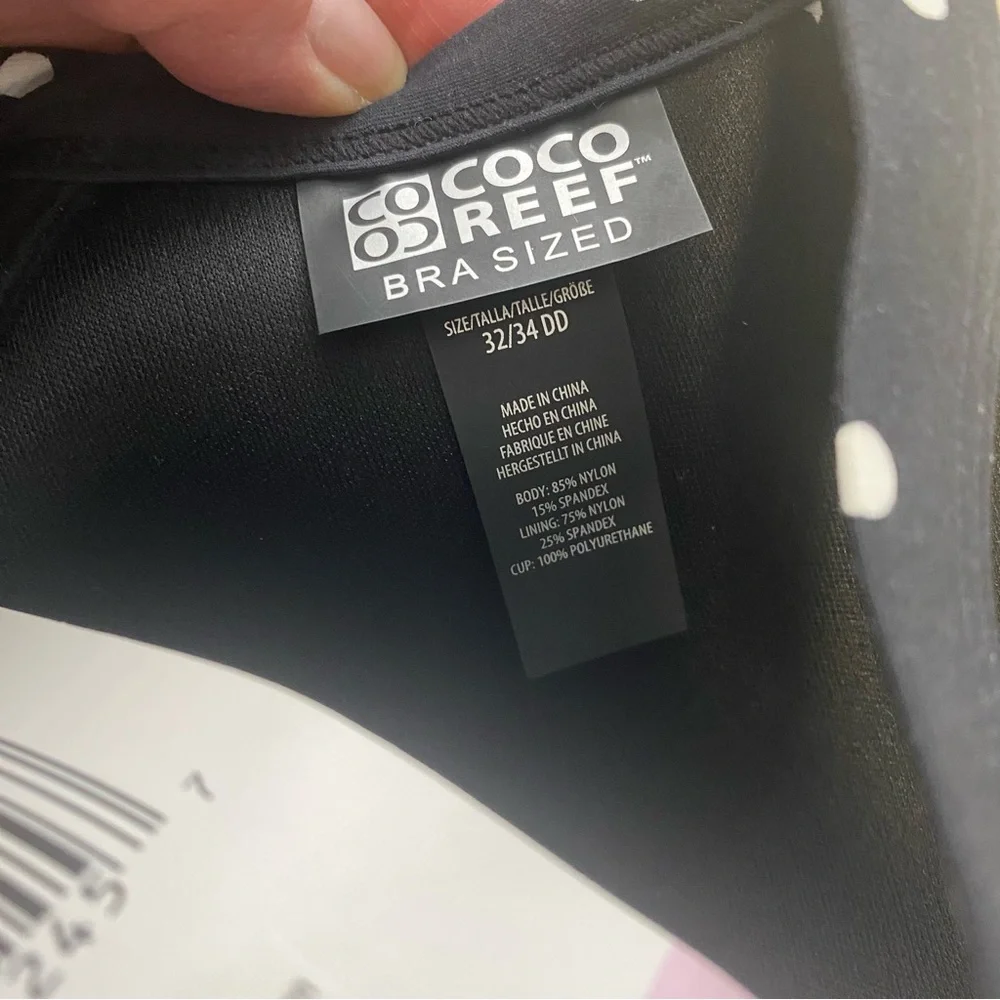 NWT Coco Reef Black and White One Piece Top Swimwear - Picture 11 of 11